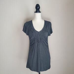 Bordeaux Gray Cinched Front Top Medium